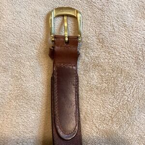 Unbranded Harness Leather Brown Belt with Solid Brass buckle, 41 Inches‎ long